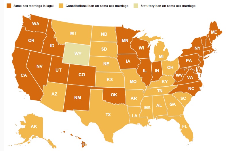 same sex marriage us map