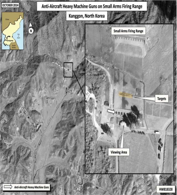 Satellite images of the Kang Kon military academy, where the execution took place
