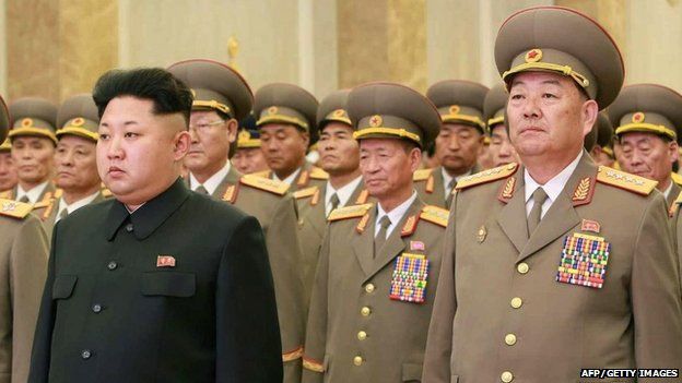 Mr Hyon (right, with Kim Jong-un) had been a general since 2010