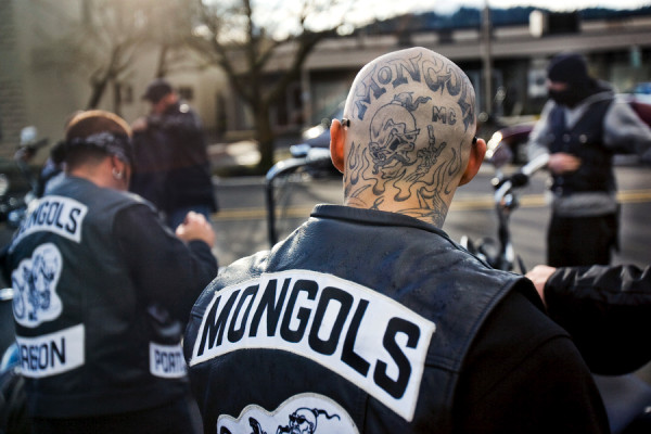 The Mongols motorcycle gang, establishing chapters in Oregon.