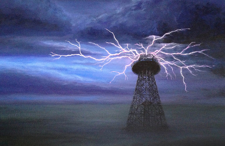 the first real Tesla tower, the  Wardenclyffe Tower