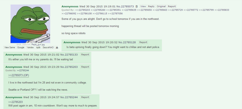 4chan Warning to College