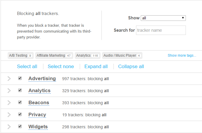 Trackers Block All