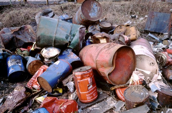 Dumped chemical drums, West Midlands.