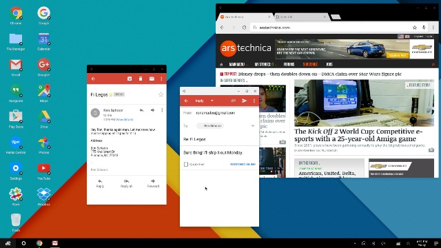 Image Source: Google Image - A screenshot of Remix OS showing multiple windows open on its GUI.