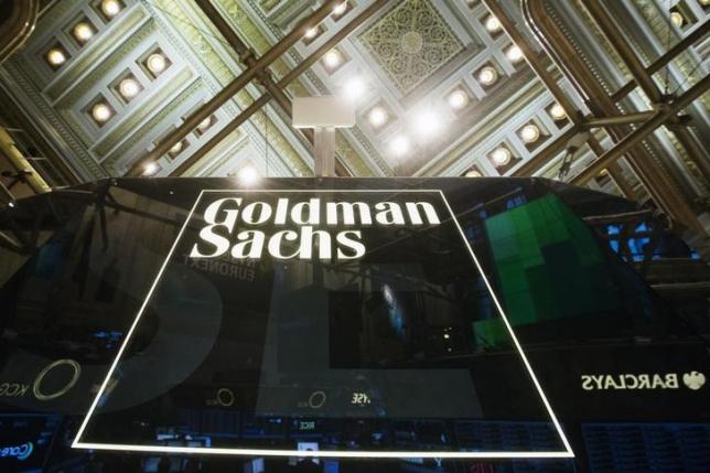 A Goldman Sachs sign is seen above the floor of the New York Stock Exchange shortly after the opening bell in the Manhattan borough of New York January 24, 2014. REUTERS/Lucas Jackson