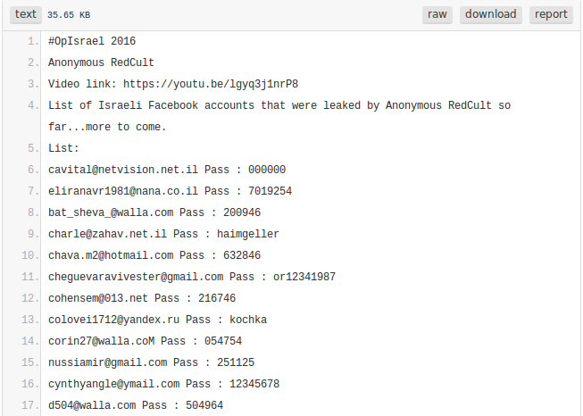 Screen Shot of Pastebin