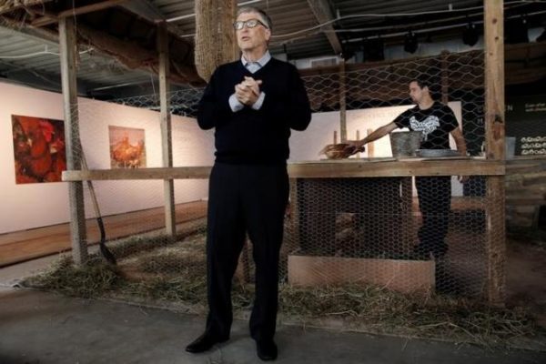 Billionaire philanthropist and Microsoft's co-founder Bill Gates speaks to the media in Manhattan