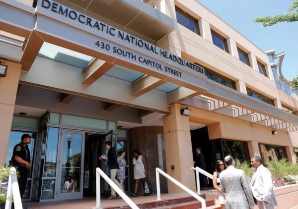 The headquarters of the Democratic National Committee is seen in Washington