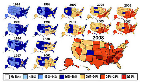 Correlation between obesity and poverty rates