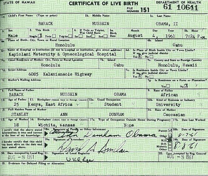 Obama birth certificate fake