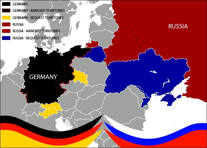 Карта россии германии