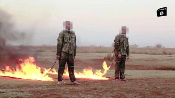 Turkish soldiers burnt alive